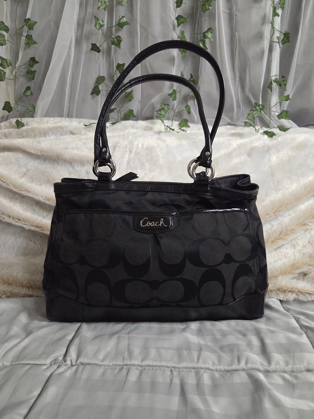 Coach Black Signature Carryall
